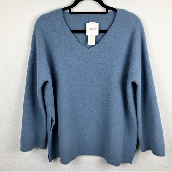 Lemon Sweaters - LEMON Lounge Wear Butter Felt V-Neck Seater Raw Ed